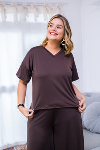 Blusa Decote V Malha Fria Estela